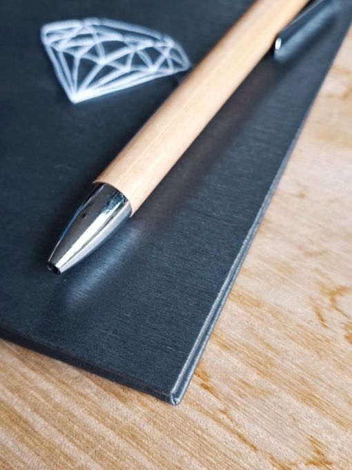 Carnet de notes / Agenda rechargeable " Le Diamant" en simili cuir - Fait Main 