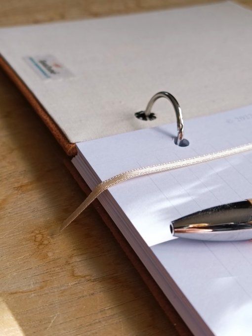 Carnet de notes / Agenda rechargeable " Le Chien" en simili cuir - Fait Main