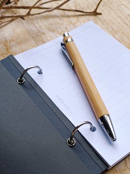 Carnet de notes ou Agenda rechargeable " Le Chat " - Noir - Fait main 