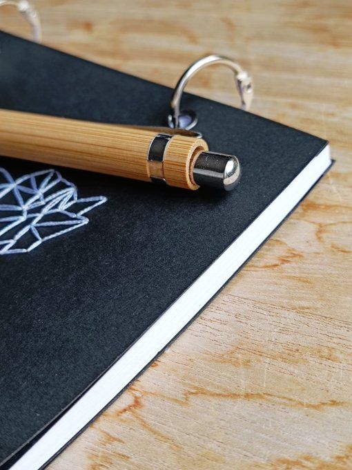 Carnet de notes ou Agenda rechargeable " Le Chat " - Noir - Fait main 